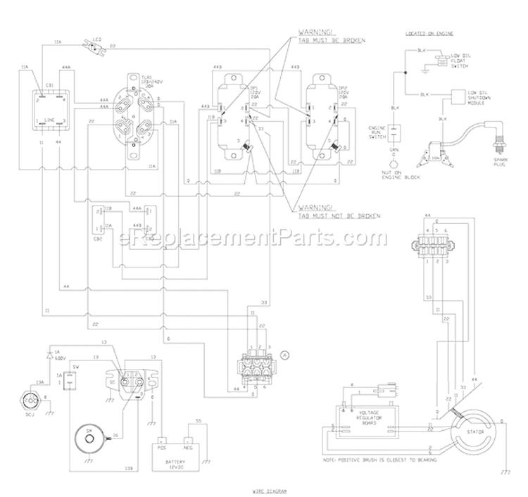 Page F Diagram and Parts List for 030387-0  Briggs and Stratton Generator